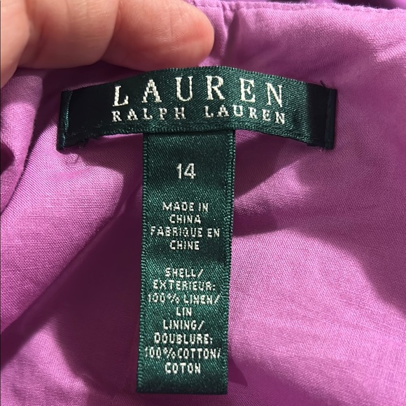 Ralph Lauren Purple A-Line Pleated Skirt Size 14 100% Linen Lined Side Zip NWT! - Picture 8 of 11